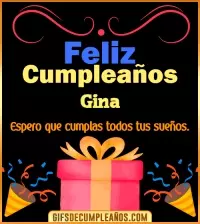 Mensaje de cumpleaños Gina